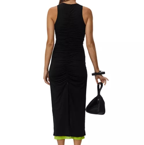 SIMON MILLER MESH Zeet Midi Dress Size Small Reversible Black Lime Green - Picture 3 of 8